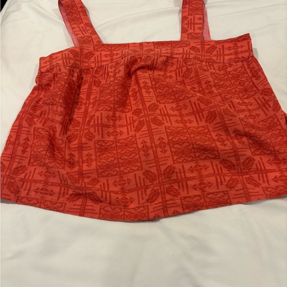 Anthropologie Red Patterned Blouse